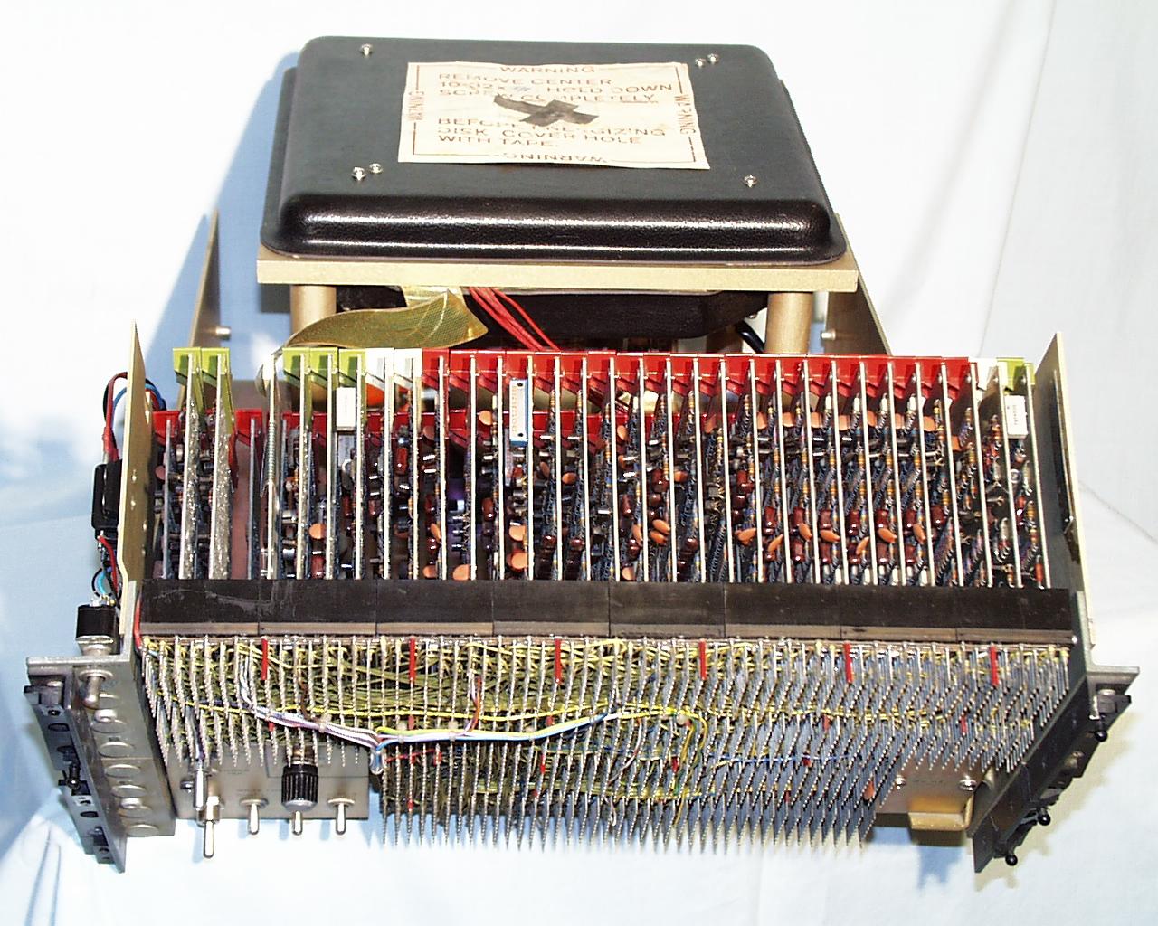 PDP-8 DF32 Disk Drive Top view of cards